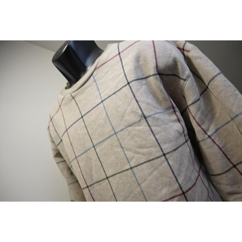VTG Nautica Pullover Fleece Sweater Windowpane Plaid Casual‎ Mens Sz XL